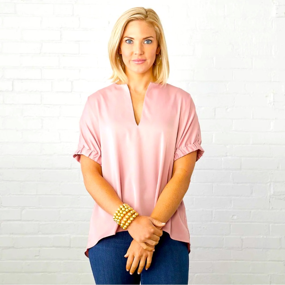 Caryn Lawn pink blouse.